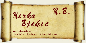 Mirko Bjekić vizit kartica